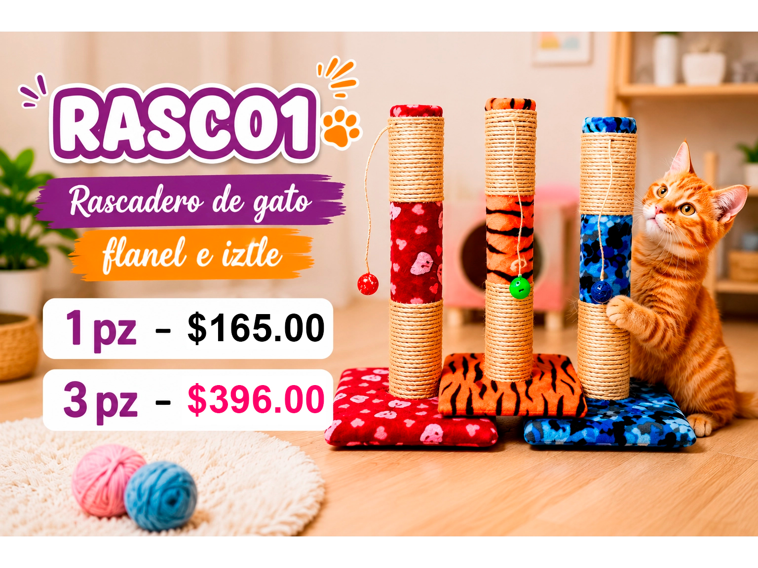 RASCADERO DE GATO FLANEL E IZTLE