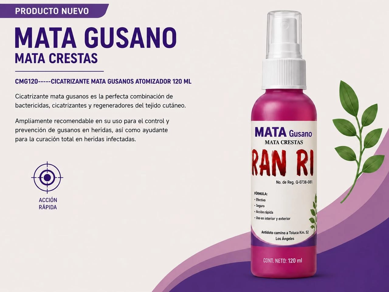 CICATRIZANTE MATA GUSANOS ATOMIZADOR 120 ML