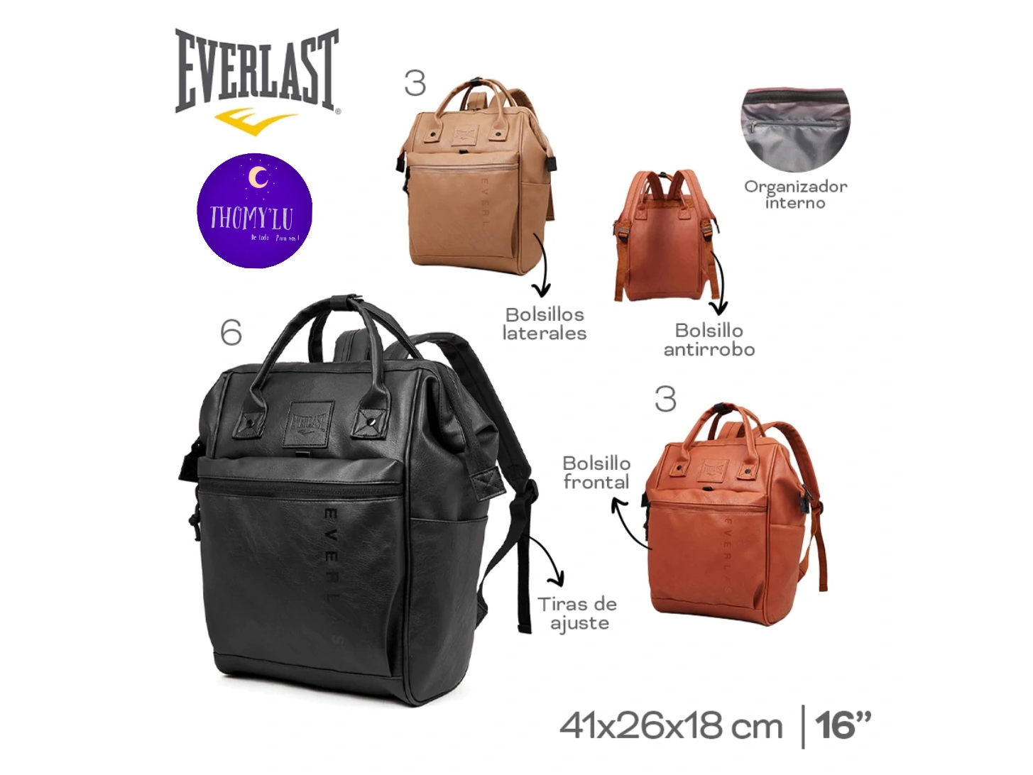 MOCHILA EVERLAST ECOCUERO