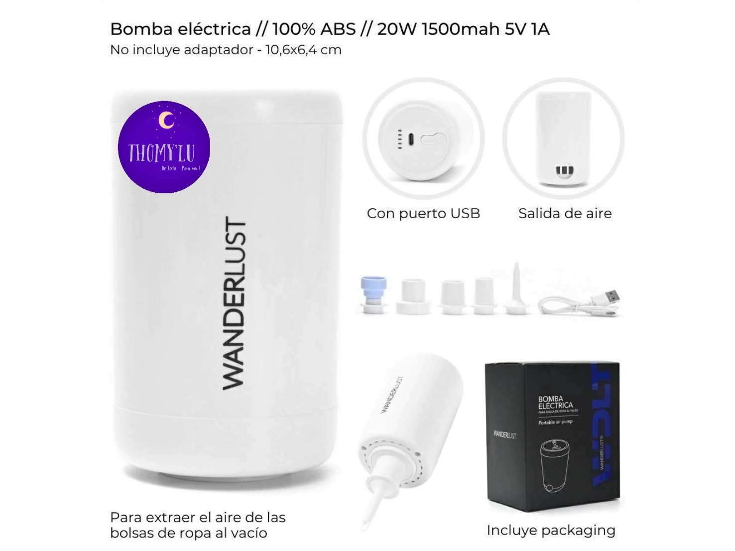 BOMBA ELECTRICA PARA BOLSA WANDERLUST