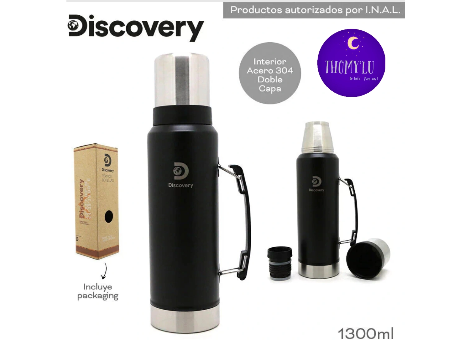 TERMO DISCOVERY NEGRO 1300 ml. PREMIUM