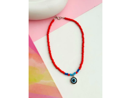 Collar mostacilla de colores varios c/ ojo turco