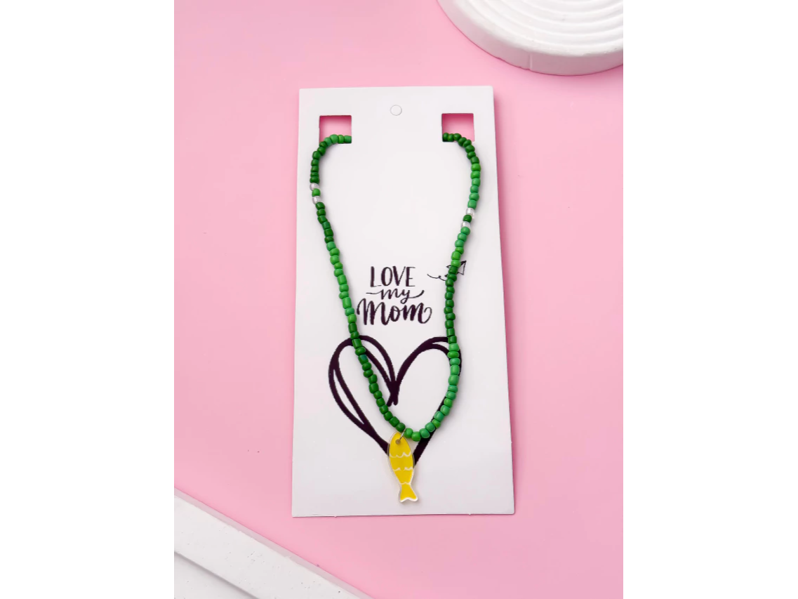 Collar largo mostacilas colores