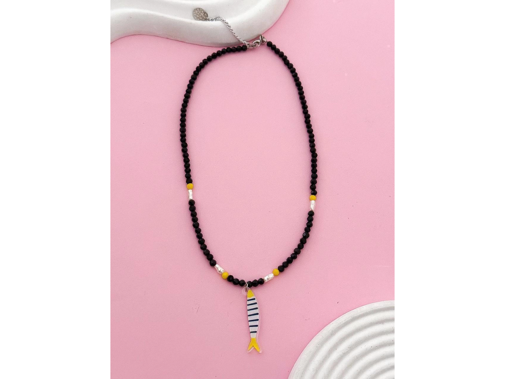 Collar cristal black fish