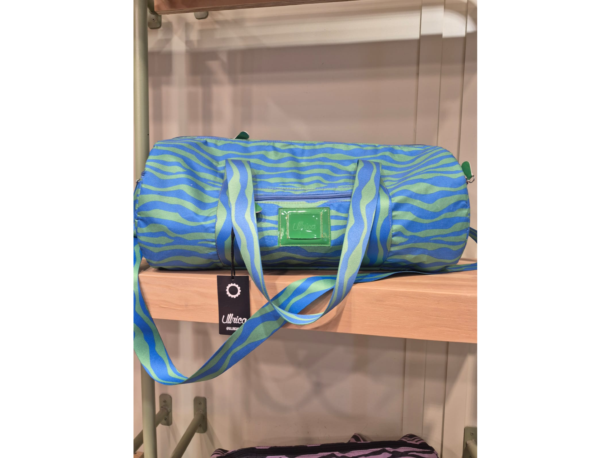 Bolso Tubular Estampado Verde & azul