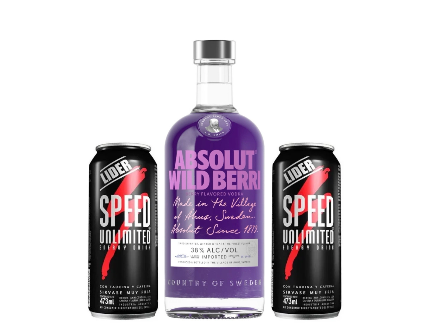 01 Absolut Frutos Rojos 700 ML + 02 Speed XL