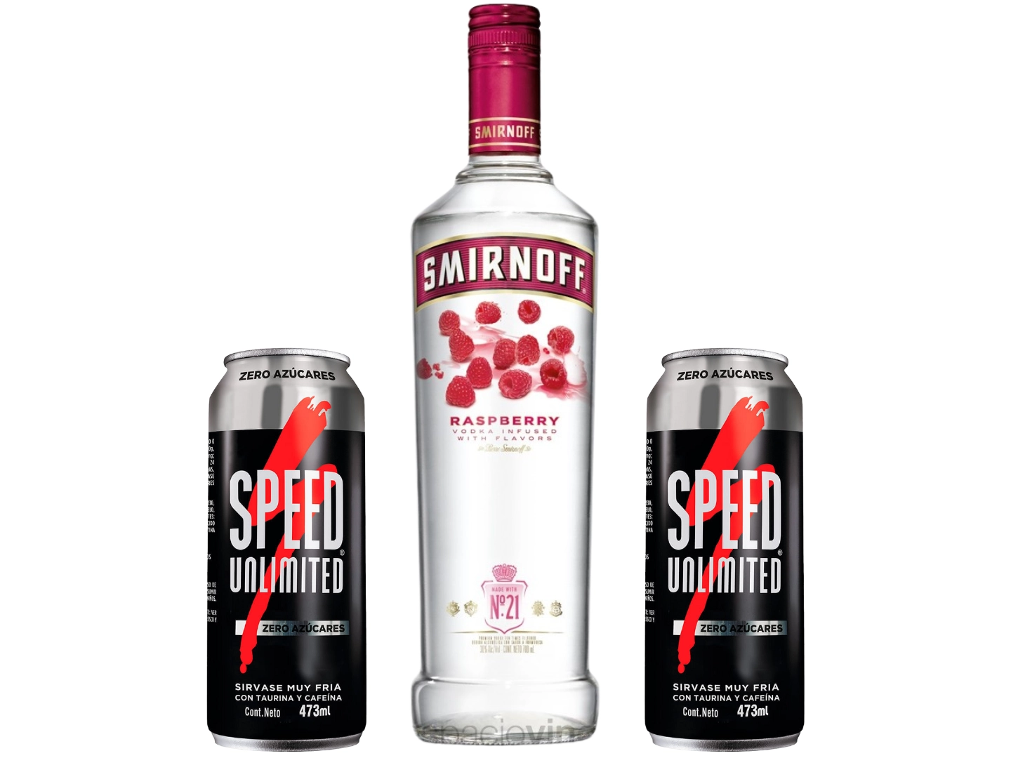 01 Smirnoff Frambuesa 700 ML + 02 Speed XL