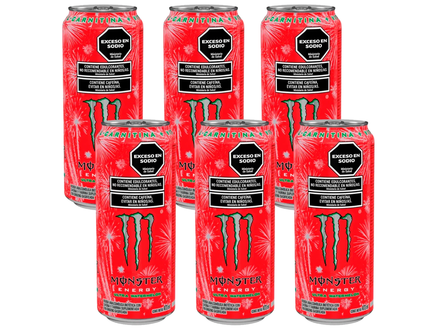 6 Monster rojo 473ml