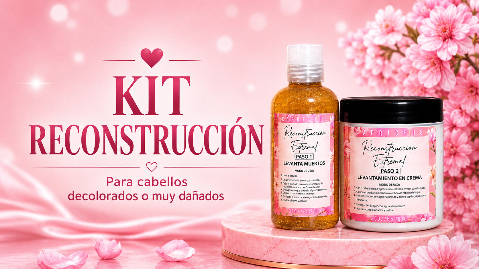 KIT RECONSTRUCCIÓN (Para cabellos decolorados o muy dañados)