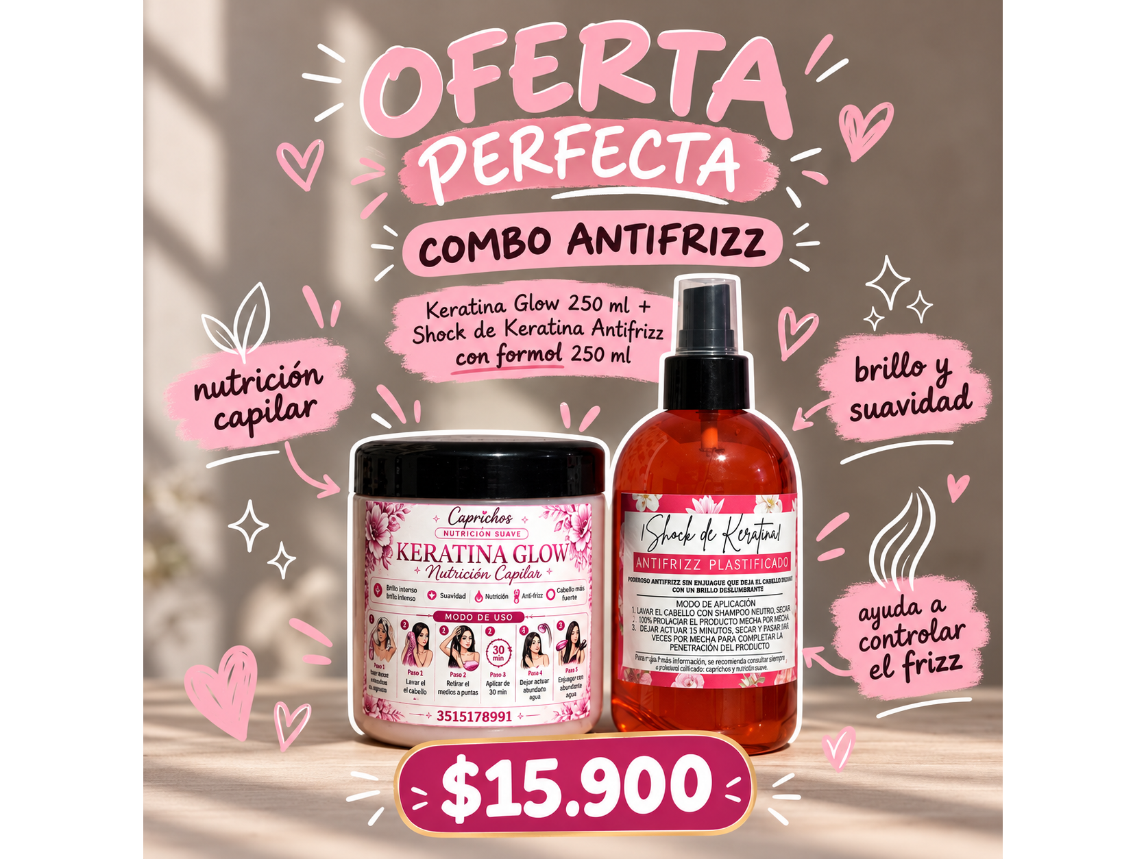 ✨ Combo Keratina Glow + Shock Antifrizz ✨