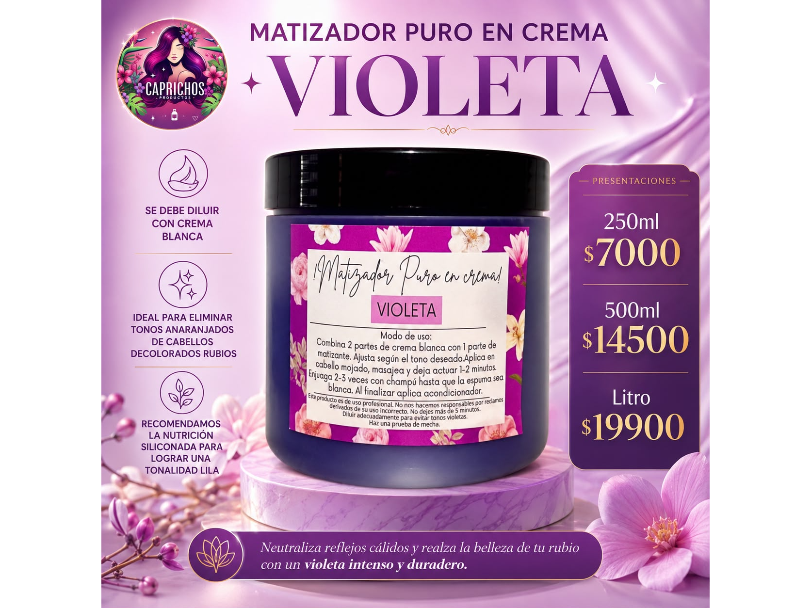 Matizador violeta puro en crema💕