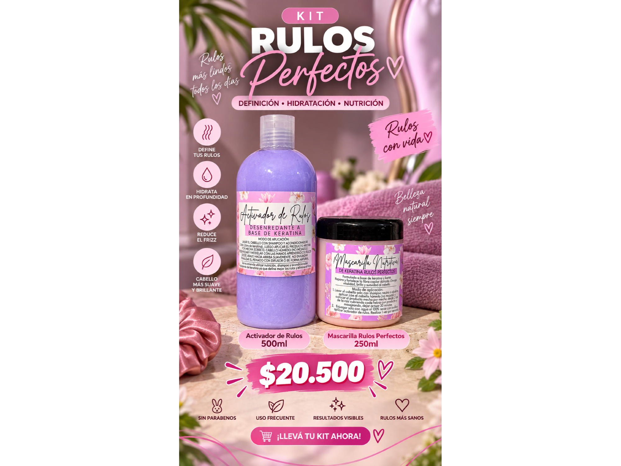 Kit 3  rulos perfectos ❤️