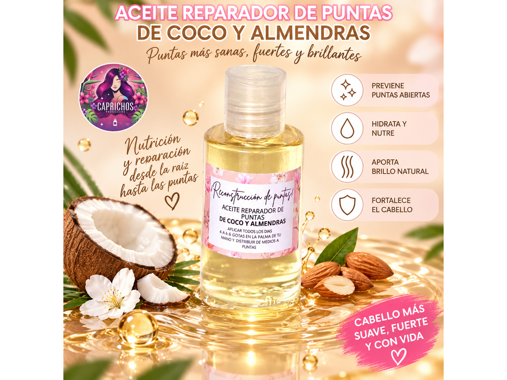 ACEITE PARA PUNTAS DE COCO Y ALMENDRAS💜
