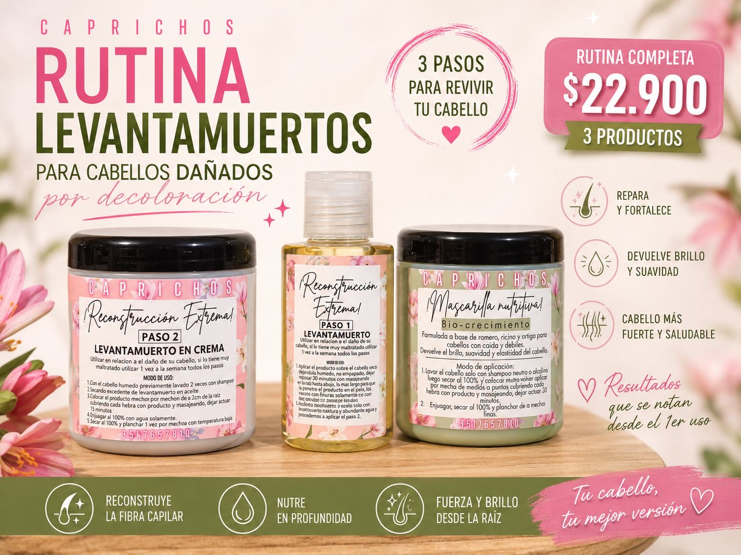 Combo crecimiento + reparación 🩷