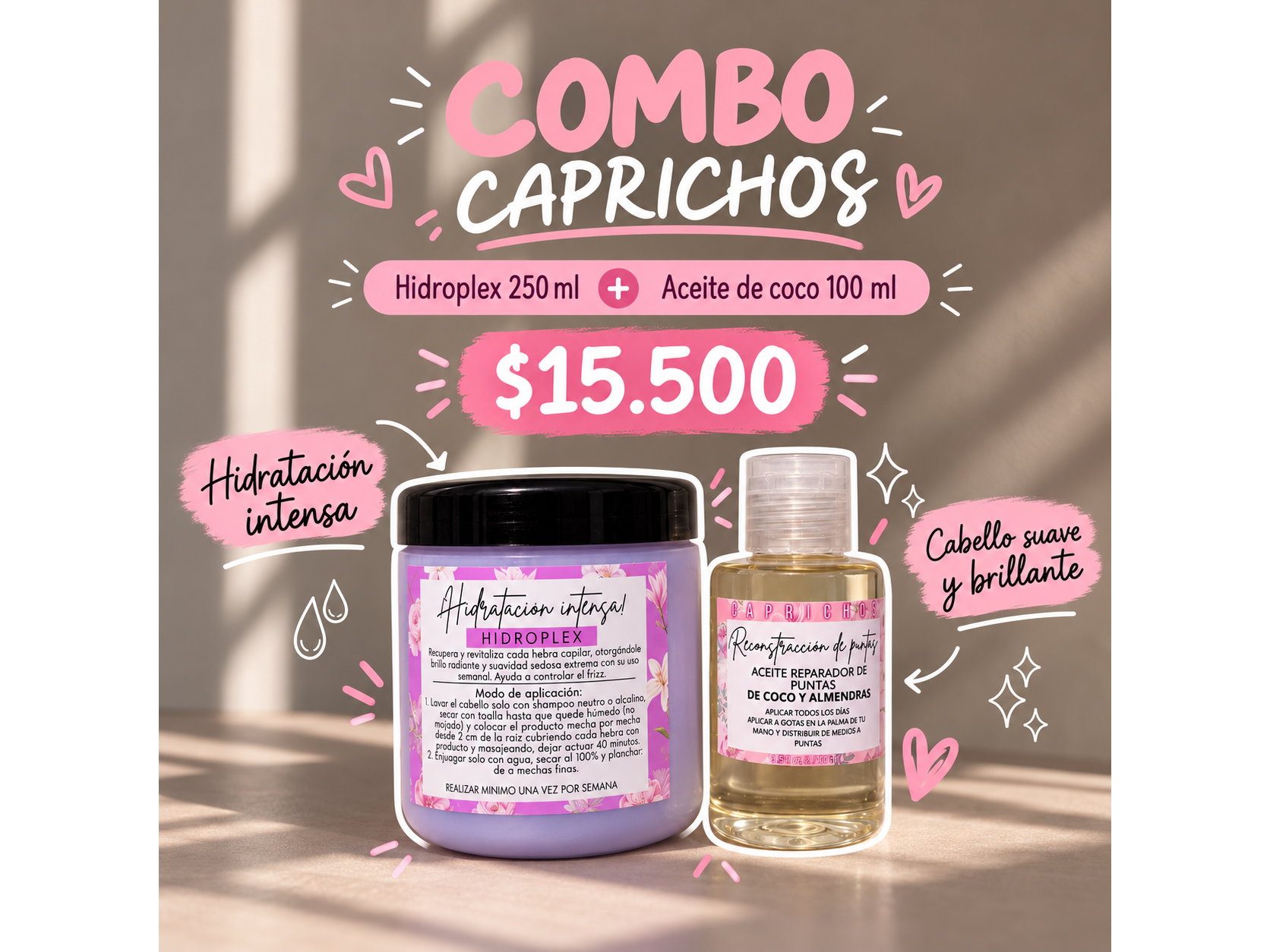 Combo Hidroplex – aceite de coco 250ml💜