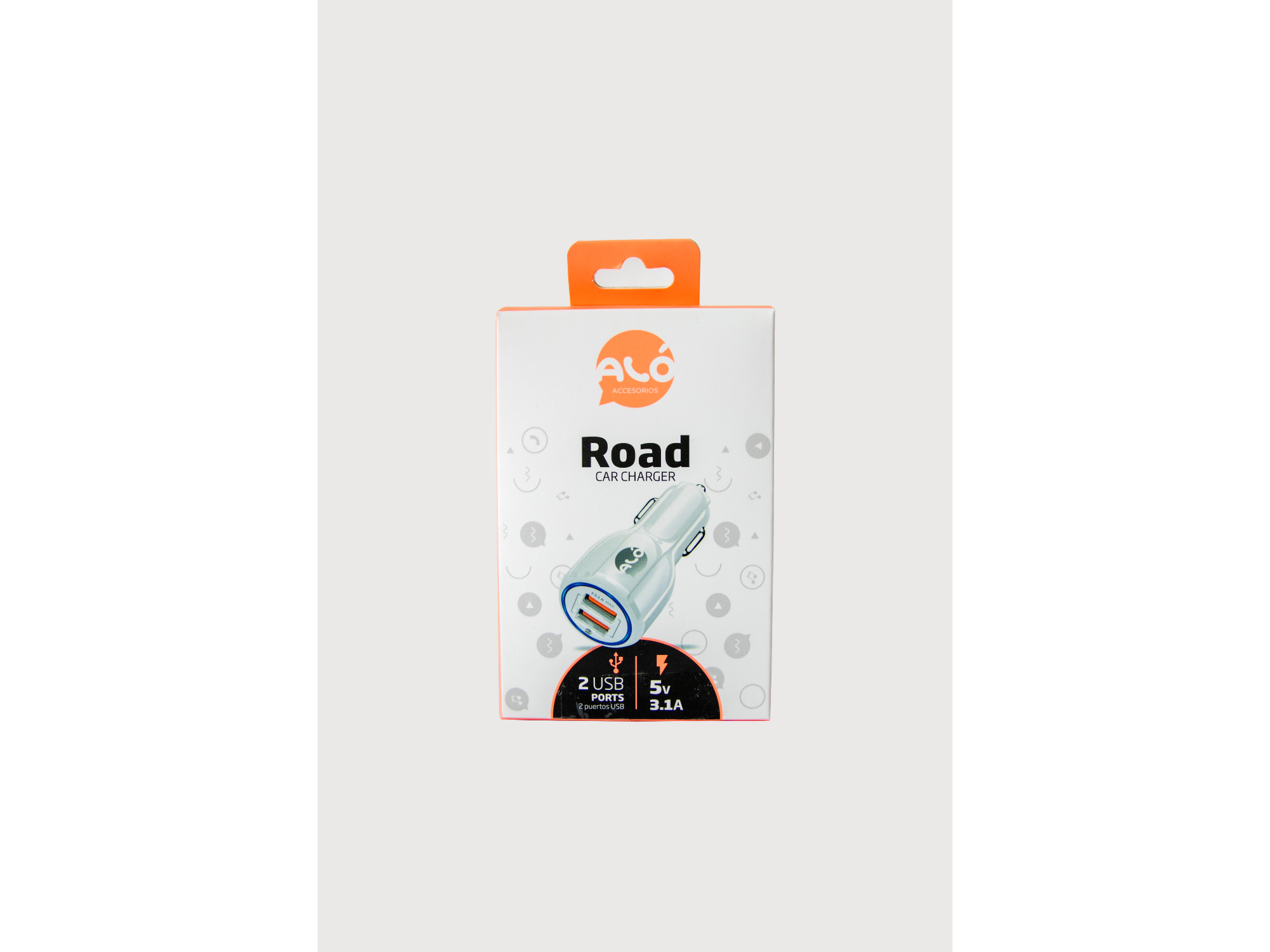 CARGADOR PARA AUTO ALÓ CON 2 PUERTOS USB 5V 3.1 A