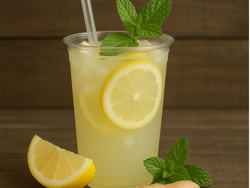 Limonada c/ Menta y Jengibre + 2 Sandwhich