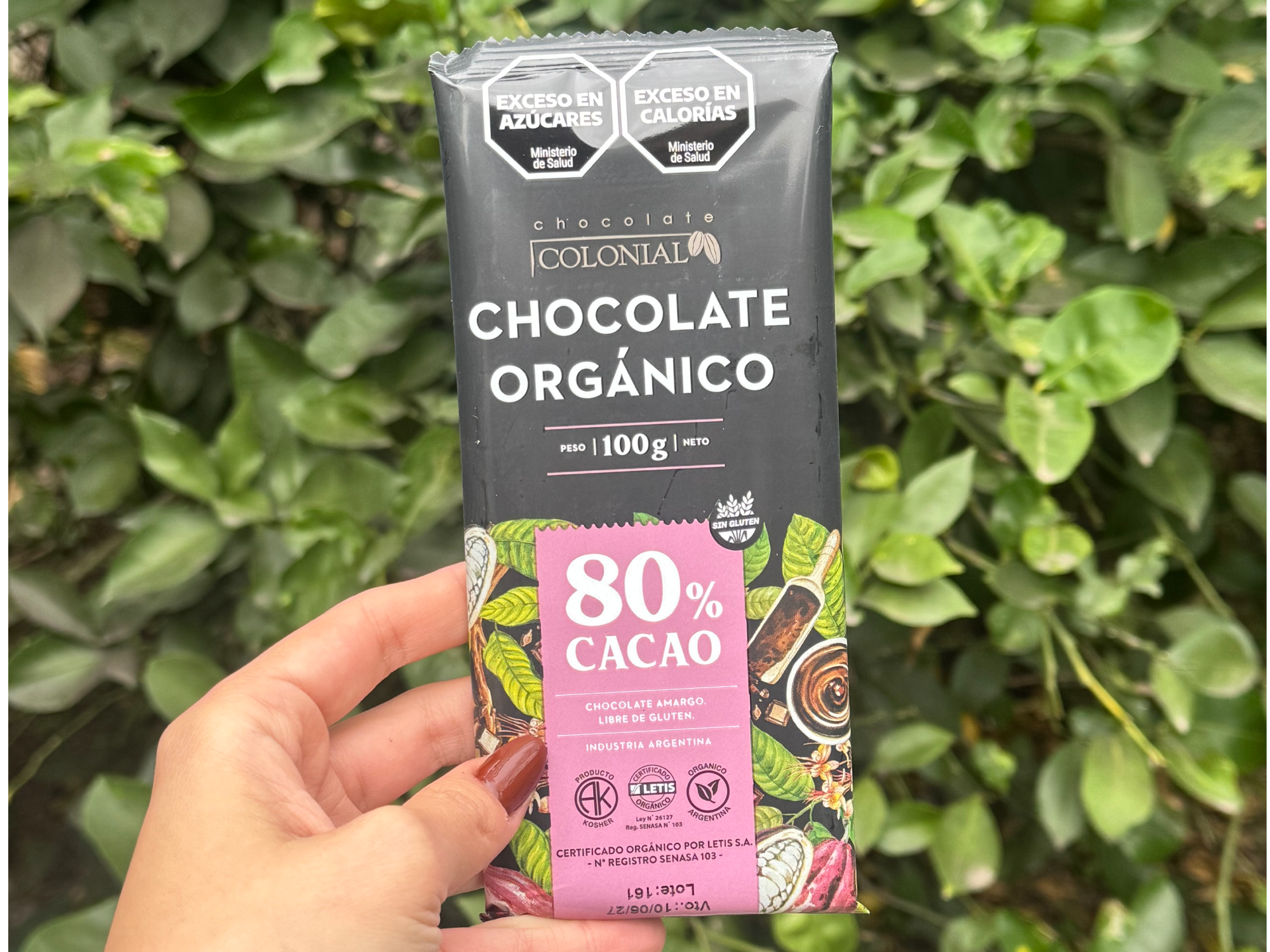 Tableta Colonial 80% cacao - chocolate orgánico