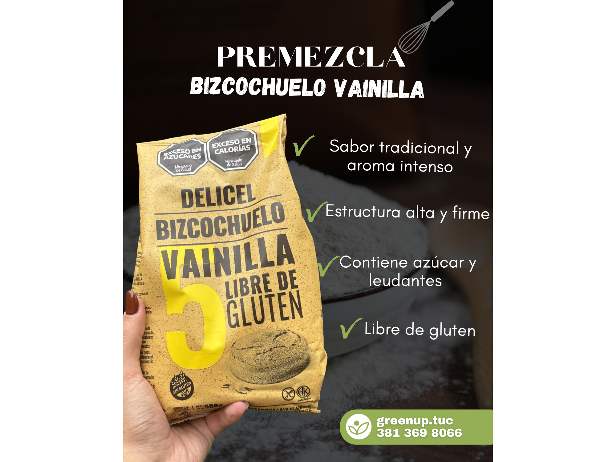 Premezcla bizcochuelo vainilla 500g - Delicel