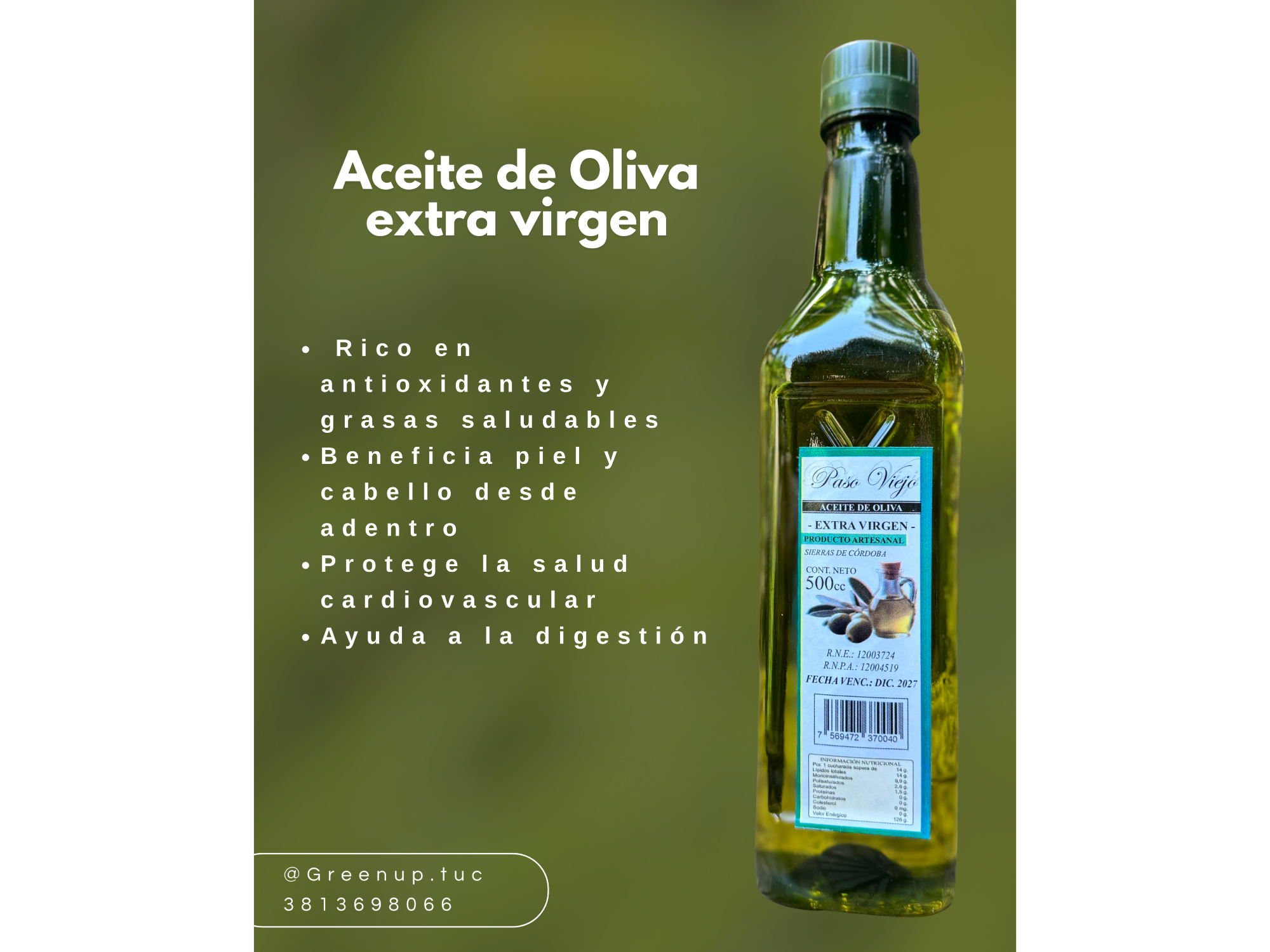 Aceite de oliva extra virgen 500ml