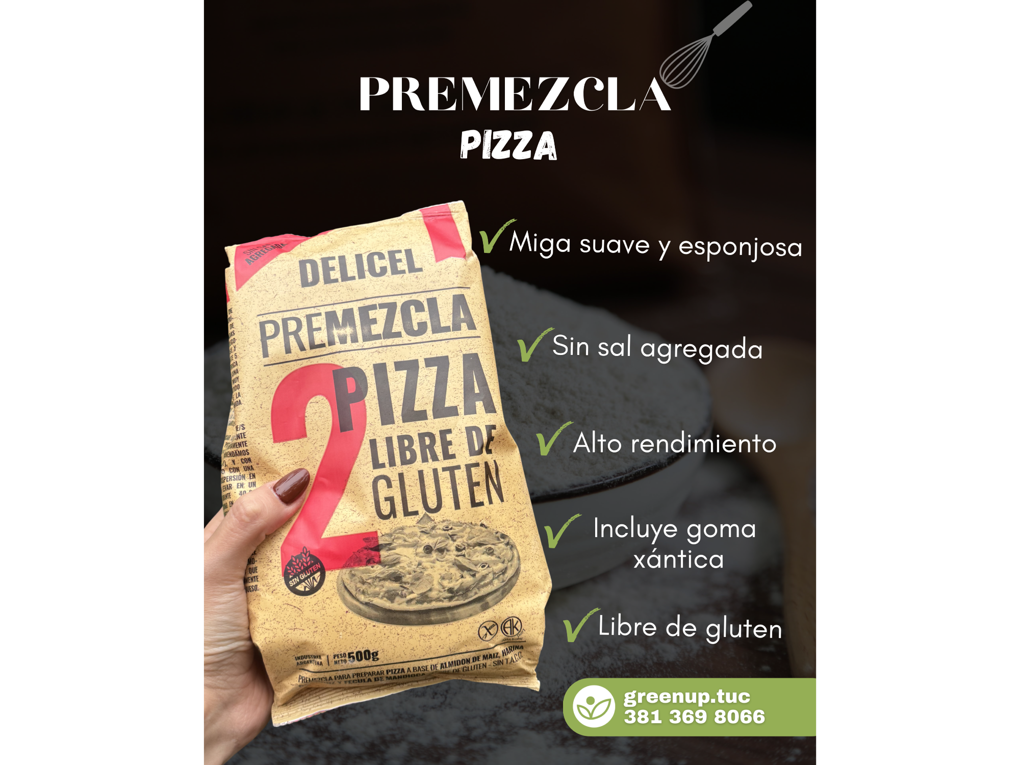 Premezcla pizza 500g  - Delicel