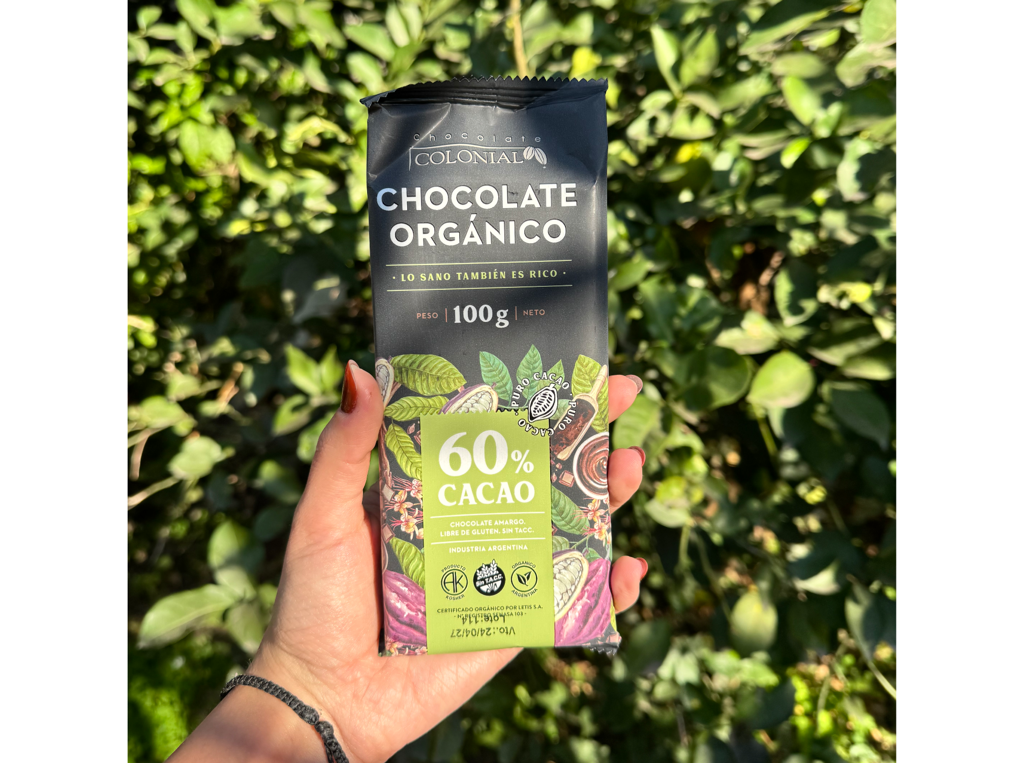 Tableta Colonial 60% cacao chocolate orgánico