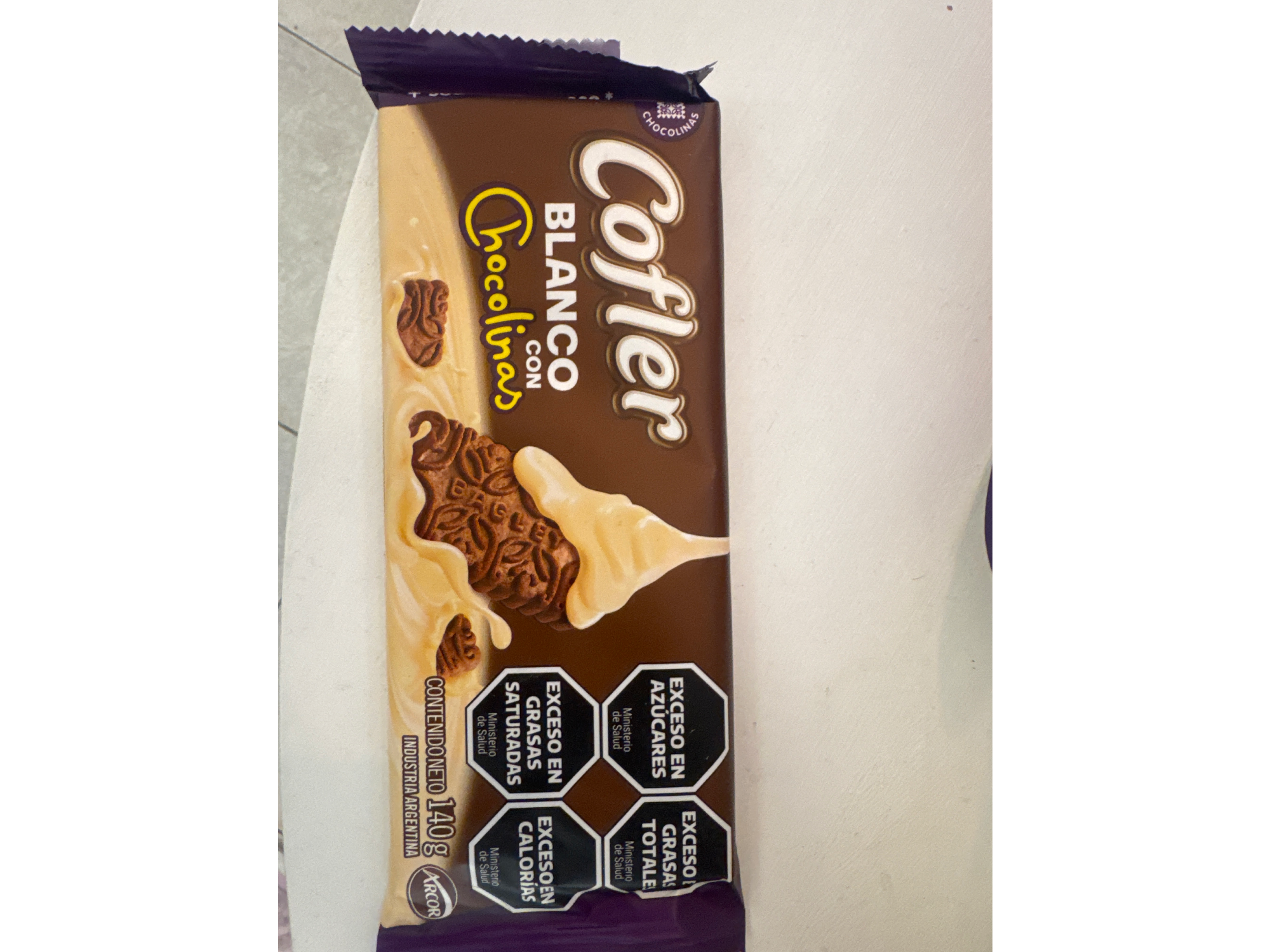 Tableta Cofler blanco con Chocolinas 140 gr