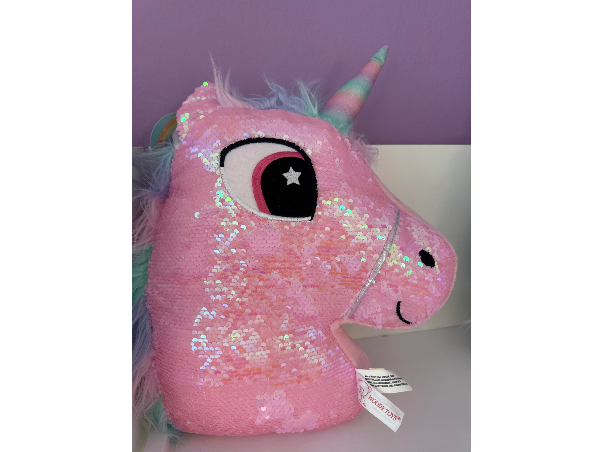 Almohadón Unicornio Lentejuelas