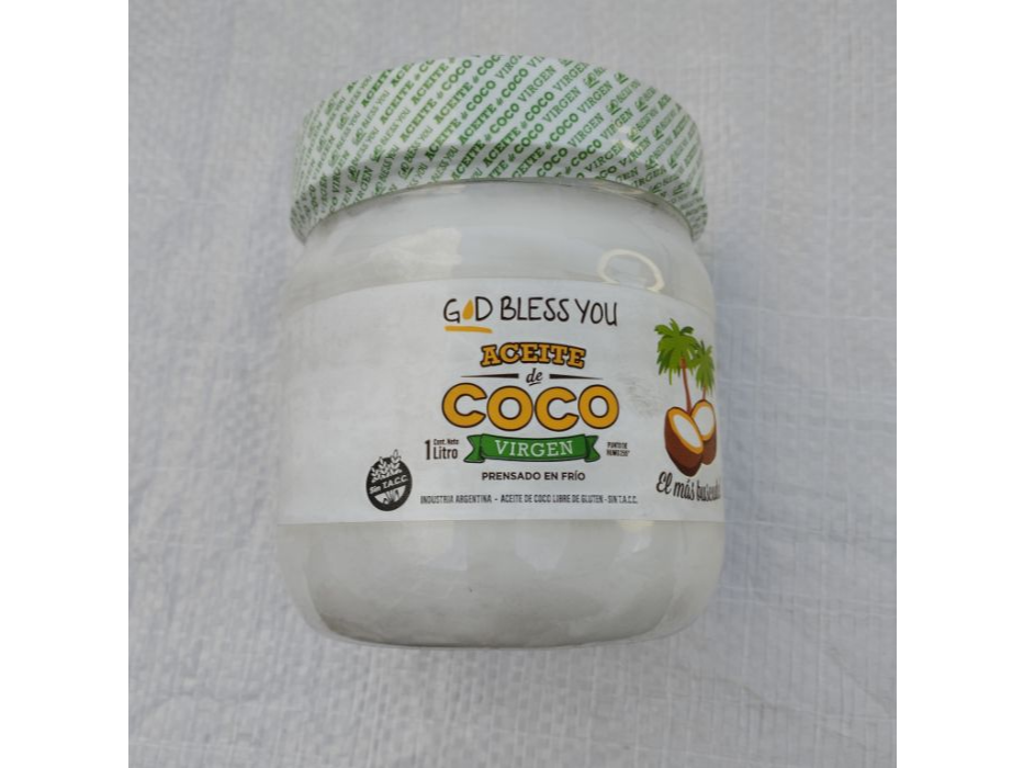 Aceite de coco virgen "God Bless you" x  1Litro