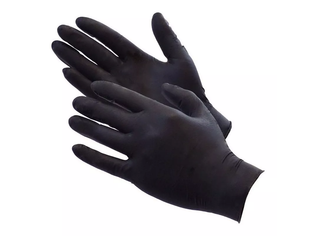 GUANTES NITRILO  NEGRO X 100 UNID .