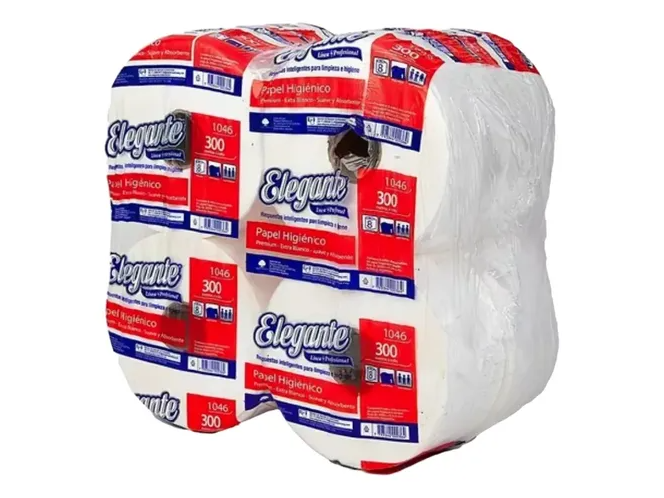 PAPEL HIGIENICO ELEGANTE 8X300Mts CONO CHICO