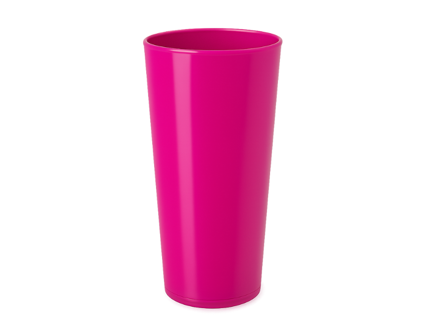 VASO PLASTICO TRAGO LARGO MAGENTA X 1OU