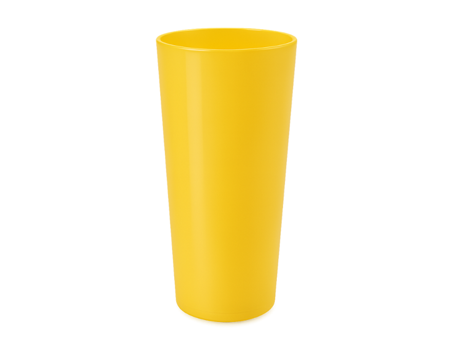 VASO PLASTICO TRAGO LARGO AMARILLO X 10U