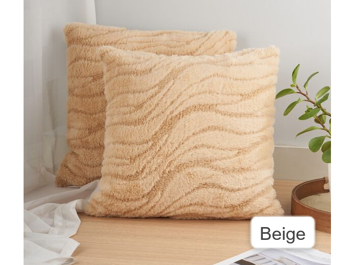 FUNDA DE ALMOHADON FELPA RAYAS