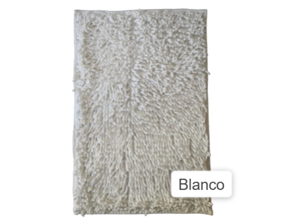 Alfombra Shaggy Rectangular s/antideslizante (Blanca)