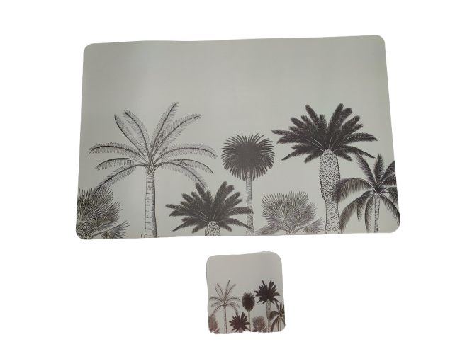Set individuales + posa vasos x6
