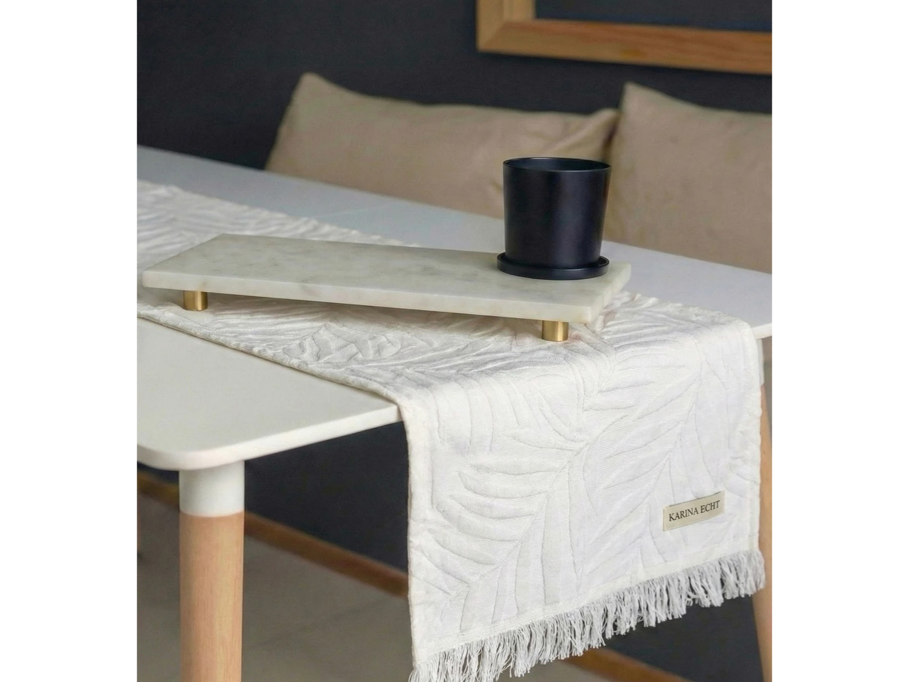 Camino de Mesa Jacquard Crudo 1.50m