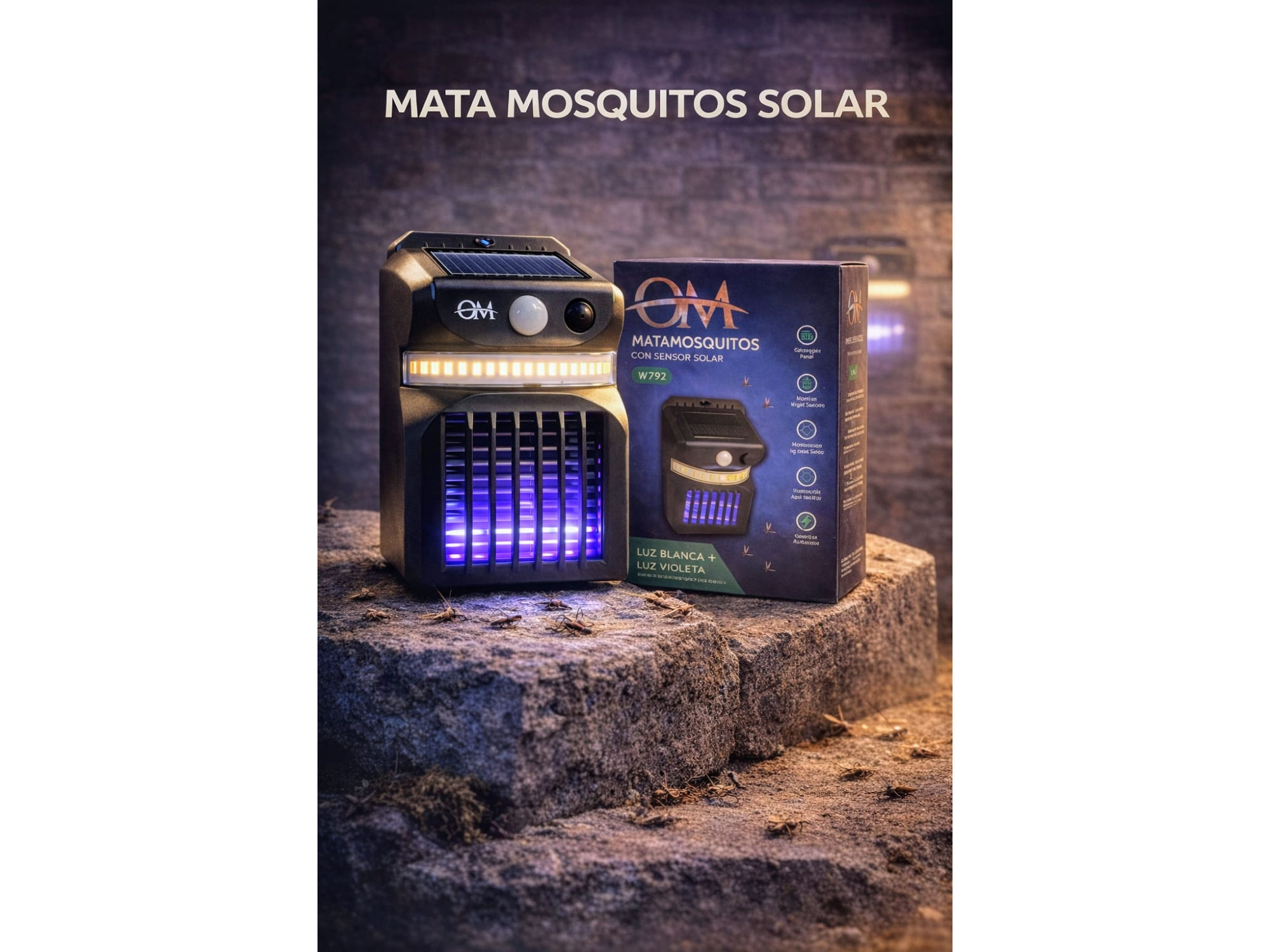 Lámpara con sensor mata mosquitos