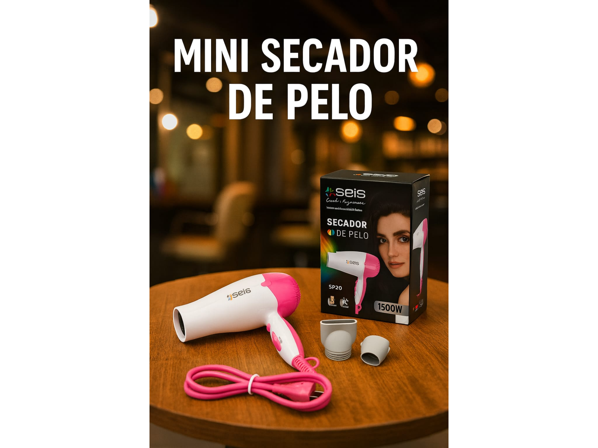 Mini secador de pelo