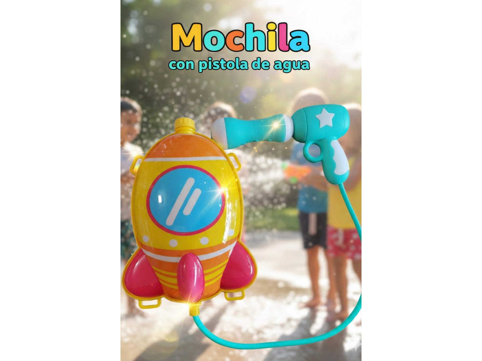 Pistola con mochila de agua