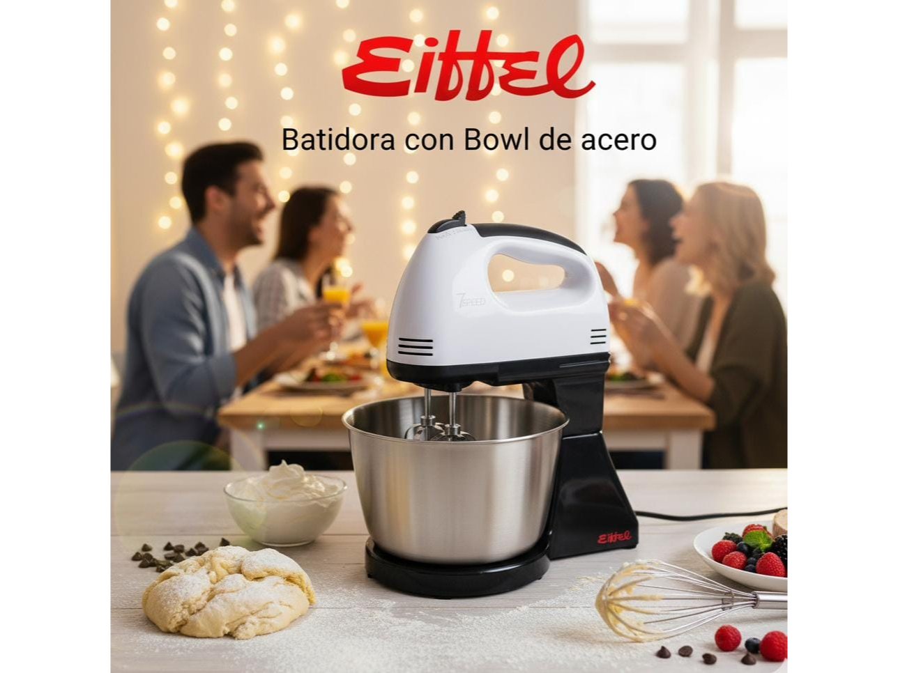 Batidora eiffel con bowl de acero