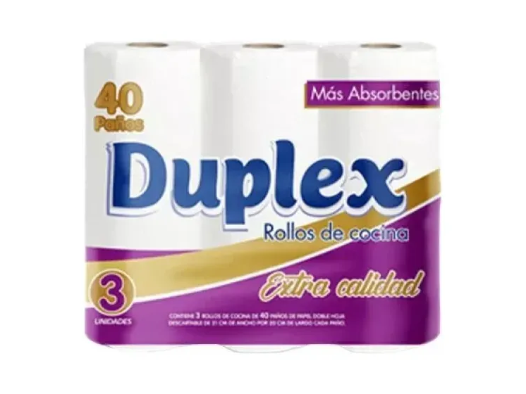 Rollo de Cocina 40 Paños Duplex 3 unidades