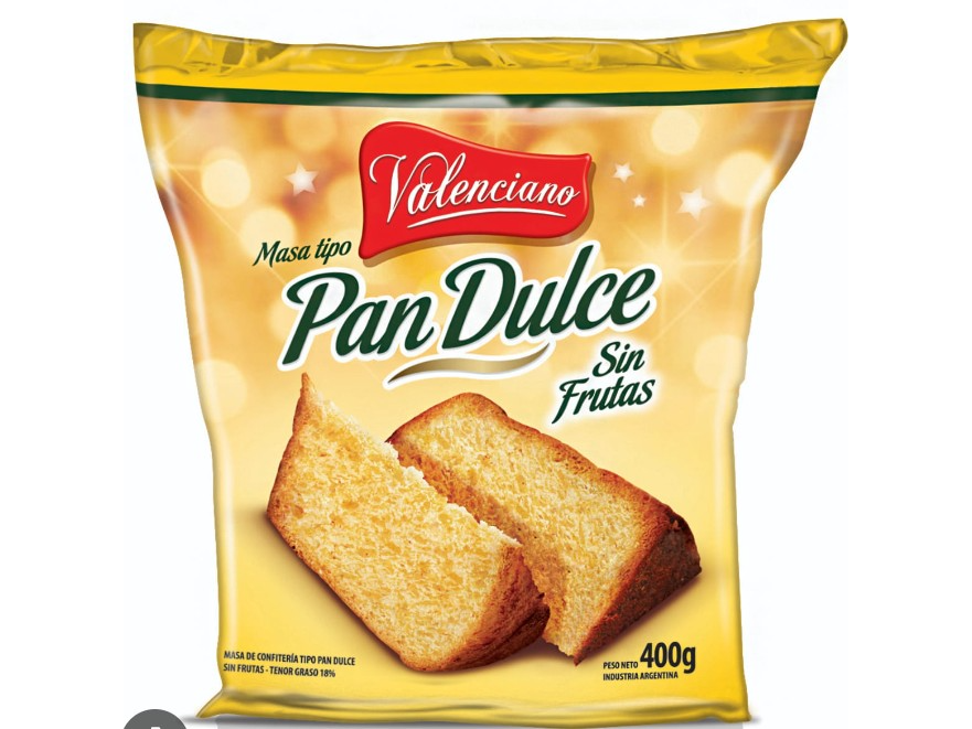 Pan dulce sin frutas Valenciano 400g