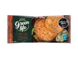 Hamburguesa Veggies Lentejas Zanahoria Semillas de Girasol Green Life x4 unidades 380g