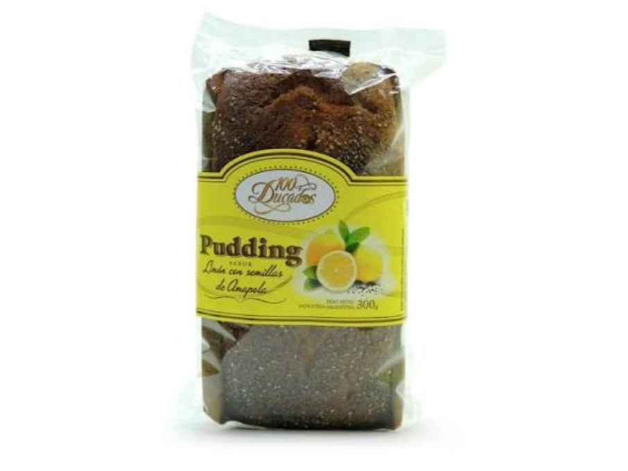 Budín Pudding sabor Limón con Semillas de Amapola 100 Ducados 300g