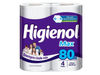 Papel Higienico Higienol Max por 4 rollos por 80 mts hoja simple