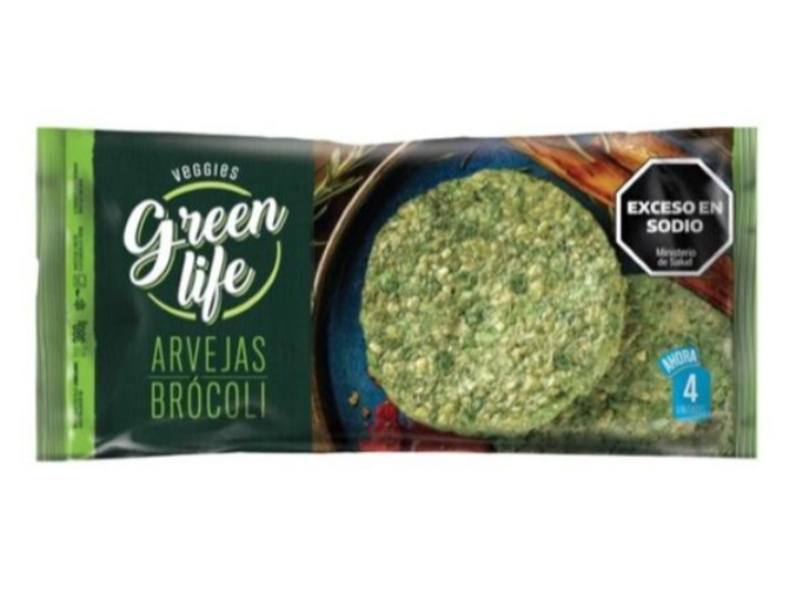 Hamburguesa Veggies Arvejas Brócoli Green Life x4 unidades 380g