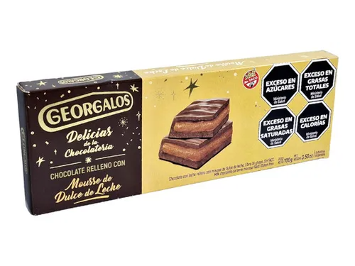 Chocolate Relleno con Mousse de Dulce de Leche Georgalos 100g