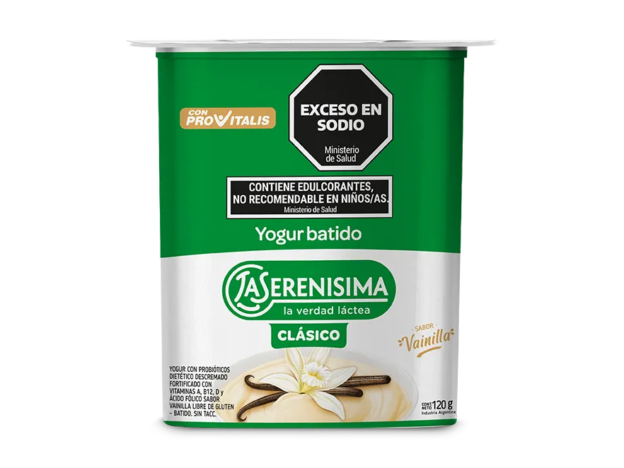 Yogur batido Clásico sabor vainilla La Serenisima  120g