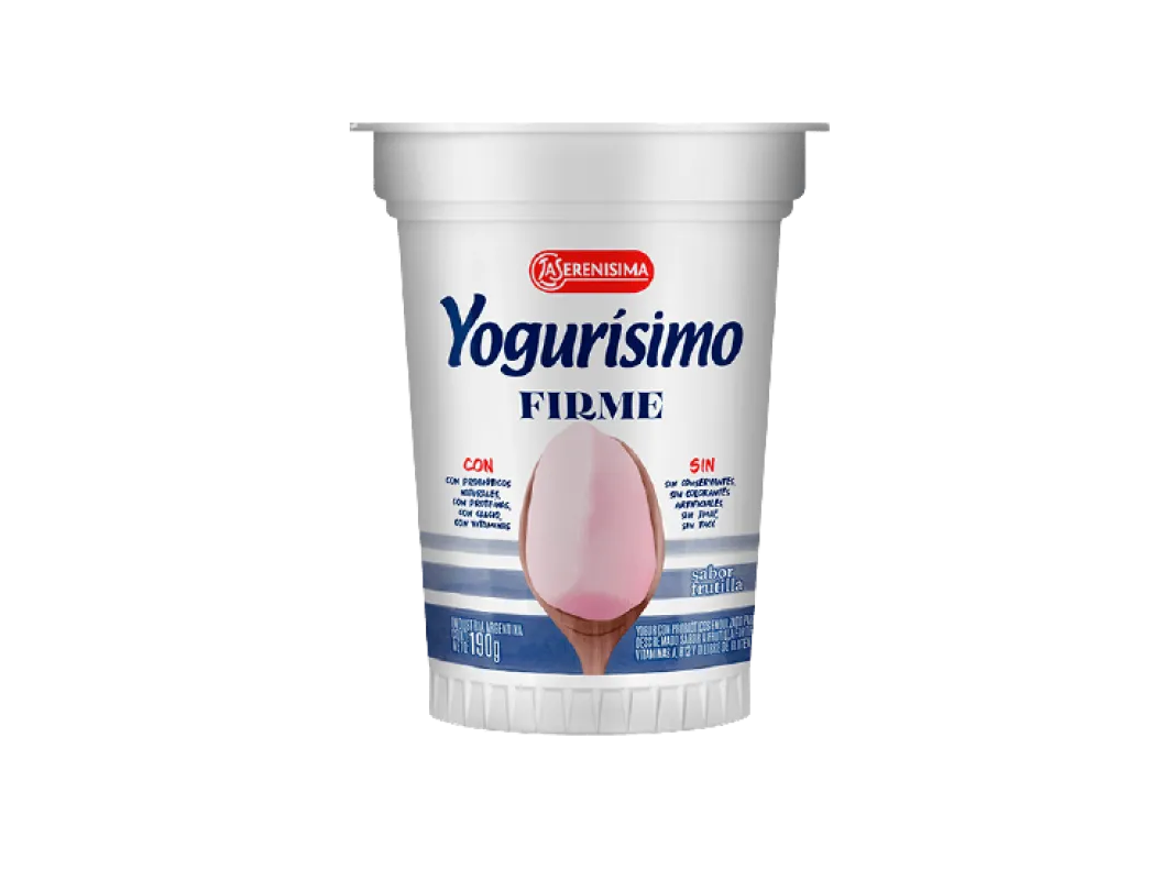 Yogur Firme sabor frutilla con Probióticos Yogurisimo 190g